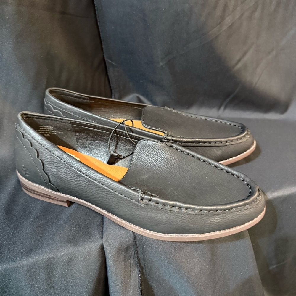 Black Moc Toe Loafers - woman’s Slip-On Shoes